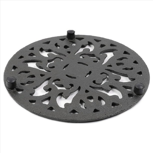 3X Salvamanteles Redondos de Hierro Fundido de 6,7 Pulgadas de Hierro con Aislamiento TéRmico, Agarraderas Antideslizantes para la DecoracióN de la Mesa de Comedor de la Cocina