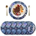 thumbnail image 5 of Ryvnso Seahorse and Jellyfish Round Plate Mats Dining Table Placemat Set of 4 for Holiday Decoration, 5 of 7