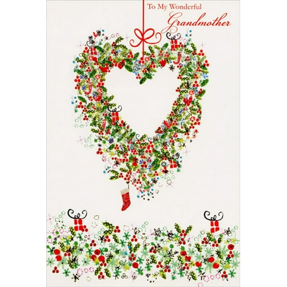 Pictura Heart Wreath Grandmother Christmas Card