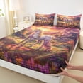 thumbnail image 3 of Manfei Cartoon Uniron Full Size Sheets,Princess Castle Bed Sheets,Colorful Fairy Tale Sheet Sets For Girls Teens,Ultra Soft Home Decor,4 Pieces, 3 of 7