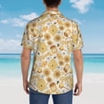 thumbnail image 6 of Daiia Honey Honeycomb Hawaiian Shirt for Men Gentle Cotton Regular Short Sleeve Casual-Small, 6 of 9