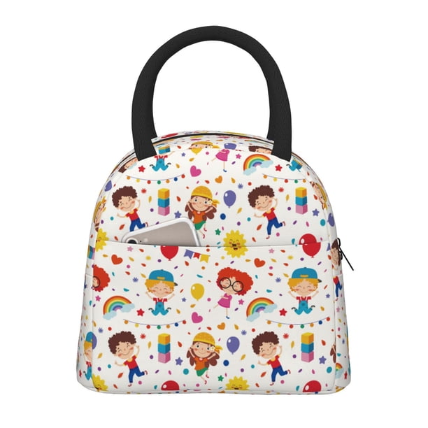 Easygdp Childrens Party Bolsa de Almuerzo Insulada Grande, Forro de Aluminio, Diseño Espacioso, a Prueba de Fugas, Ideal para Trabajo, Picnics, Viajes y Actividades al Aire Libre