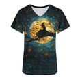 thumbnail image 6 of HOMBOM Festive Cute T Shirts for Women V Neck Short Sleeve Classic Trendy Lightweight Womens Tees Tunic Shirts,XXXXXL, 6 of 7