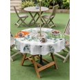 thumbnail image 3 of Outdoor Tablecloth with Umbrella Hole and Zipper, Fall Pumpkin Round Table Cloth 60 Inch Waterproof Tablecloth, Orange Green White Thanksgiving Leaf Plaid Picnic Table Cover for Patio Camping, 3 of 7