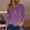 Purple, variant on Blmnix Teacher T Shirts for Women V-Neck Purple Cute TShirts Shirts for Women 3/4 Sleeve Ornamental Buckle Tops