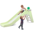 thumbnail image 7 of Pirecart Baby Slide Toddler Slide Climber Set for Indoor Outdoor with Basketball Hood, Wet or Dry Kids Slide for Age 3+, Pastel Green & Gray, 7 of 7