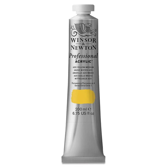 Winsor & Newton Artists' Acrylic Color, 200ml Tube, Azo Yellow Medium