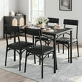 thumbnail image 3 of Ourlova 5-Piece Set for Home Kitchen Breakfast Nookwith 4 Upholstered ChairsDining Table for 4Black, 3 of 7