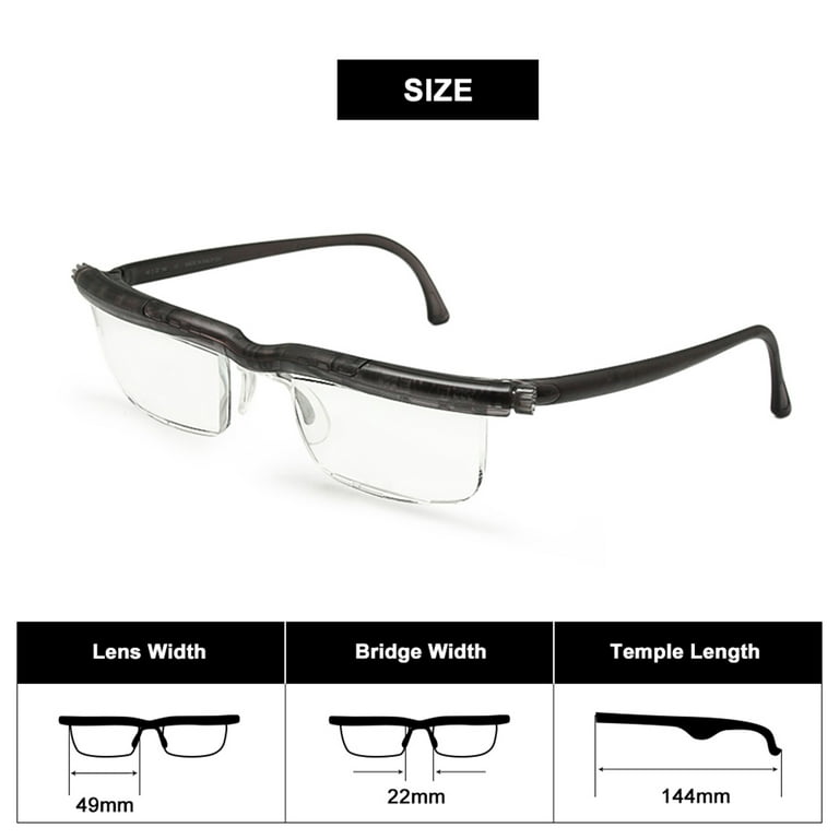 Focus Adjustable Reading Glasses 0.5D to 4.0D Hyperopia Lens by