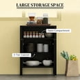thumbnail image 3 of Nmkwnr Wood Coffee Bar Cabinet with Shelf, 2 Doors Buffet Cabinet for Living Room, Dining Room, Kitchen, Black, 3 of 7