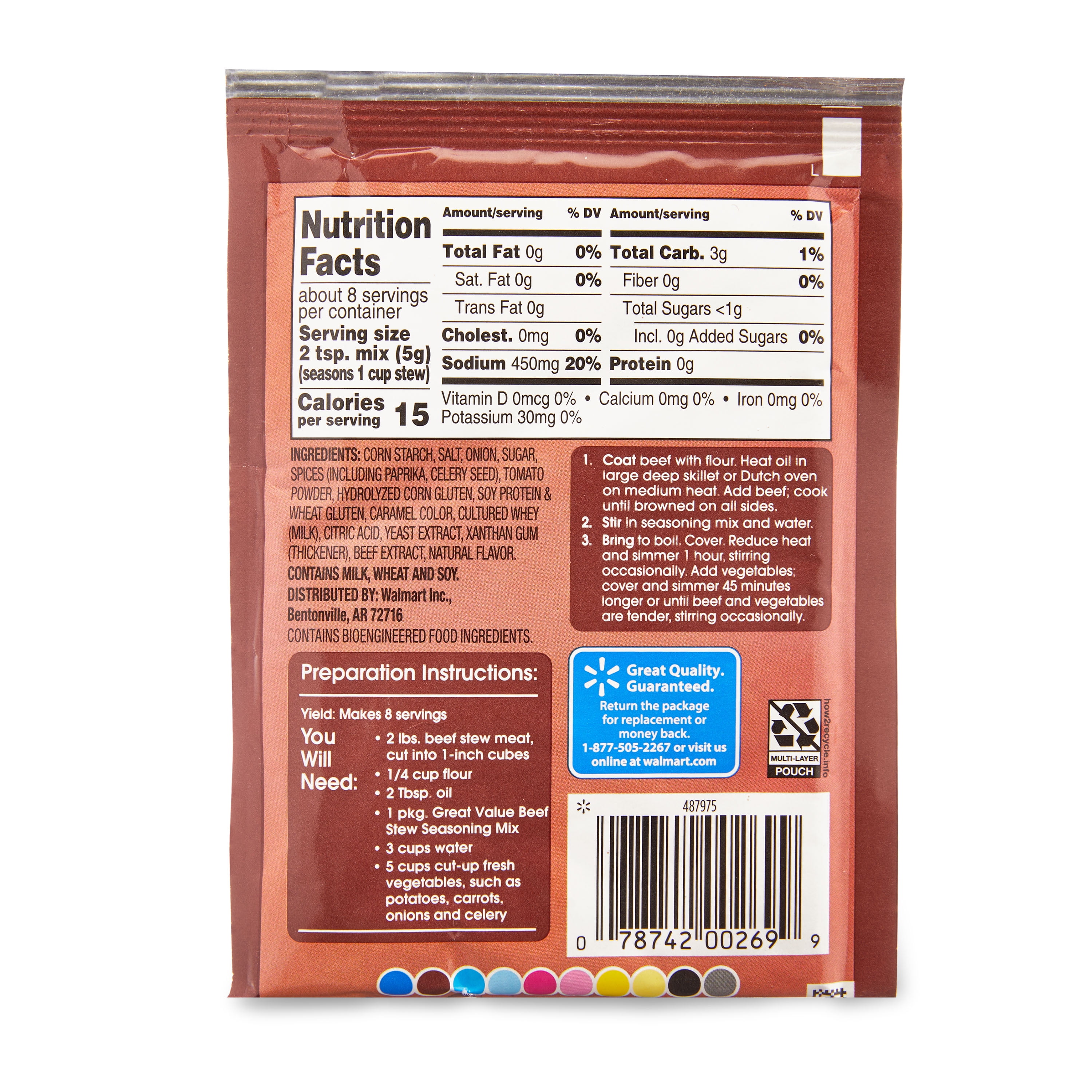 Great Value Beef Stew Seasoning Mix, 1.5 oz
