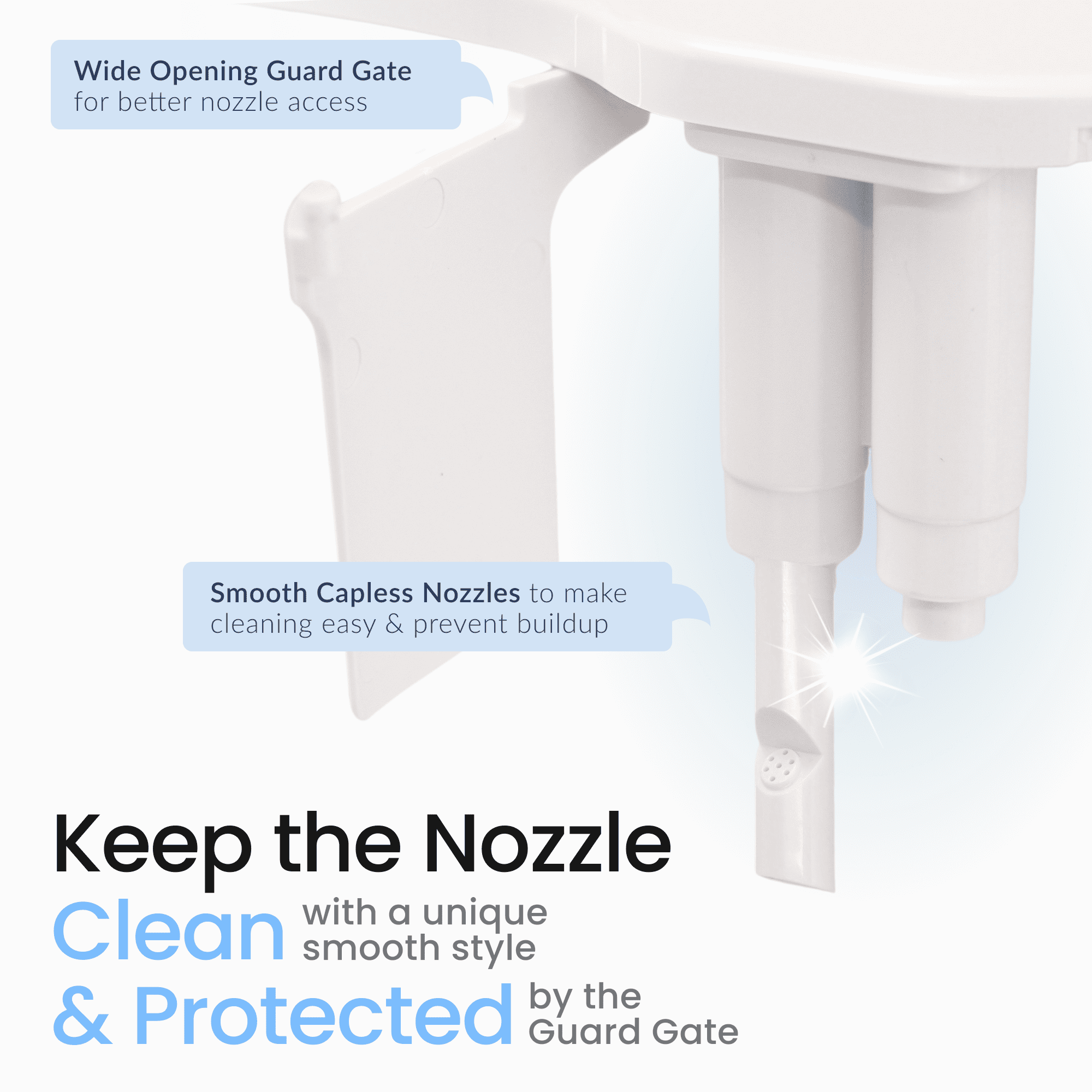 LUXE Bidet NEO 185 Plus - Only Patented Bidet Attachment for Toilet Seat, Innovative Hinges to Clean, Slide-in Easy Install, Advanced 360° Self-Clean, Dual Nozzles, Feminine & Rear Wash (Gold)