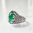 thumbnail image 5 of Green Onyx Mans Ring, Natural Green Onyx, December Birthstone, Silver Jewelry, 925 Silver Ring, Birthday Gift, Heavy Mens Ring, Arabic Design, Ottoman Style Ring, Christmas, Turkey Mens Signet Ring, 5 of 8