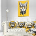 thumbnail image 3 of Designart Funny Cat with Glasses and Scarf - Animal Throw Pillow - 12x20, 3 of 5