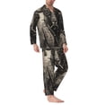 thumbnail image 2 of Lsque Vintage Ram Pilot Pattern Long Sleeve Pajama Set for Men - Soft 2-Piece Sleepwear and Loungewear Set with Pockets, Comfy Nightwear-X-Large, 2 of 7