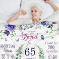 thumbnail image 7 of 65th Birthday Gifts for Women, Women 65th Birthday Decorations, 65th Birthday Gifts for Her, Birthday Blanket Birthday Gifts Ideas for Grandma, Mom, Sister, Wife, Friend, Aunt, Soft Blanket, 7 of 7