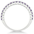 thumbnail image 2 of Half-Eternity Pave-Set Thin Amethyst Stack Ring 14k White Gold (0.65ct), 2 of 3