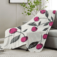thumbnail image 5 of Cozy Vintage Cherry Print Flannel Throw Blanket - Soft, Warm &amp; Lightweight for Couch, Bed, Office, and Travel - Versatile All-Season Comfort, Perfect Gift Idea, 5 of 7