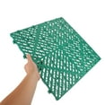 thumbnail image 5 of OUNONA 2Pcs Heavy Duty Green Interlocking Garage Drainage Floor Tiles for Car Wash, 5 of 7