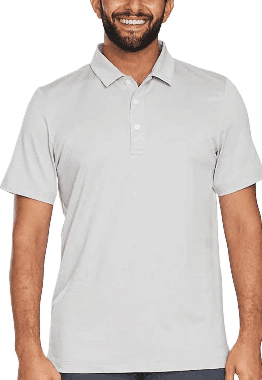 kirkland short sleeve dress shirts Kirkland Signature Men's Performance 4-Way Stretch Polo Shirts S / LIGHT GREY
