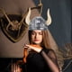 thumbnail image 3 of Sombrero de cuernos de buey de búfalo, sombrero vikingo, decoración de Halloween, accesorio de fiesta, juguetes para niños, juguete para fiesta de disfraces de cosplay (negro), 3 of 6