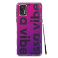 thumbnail image 1 of MUNDAZE Motorola Moto G Stylus 2021 Shockproof Clear Hybrid Protective Phone Case Purple Clear Funny Text Quote Issa Vibe Cover, 1 of 5