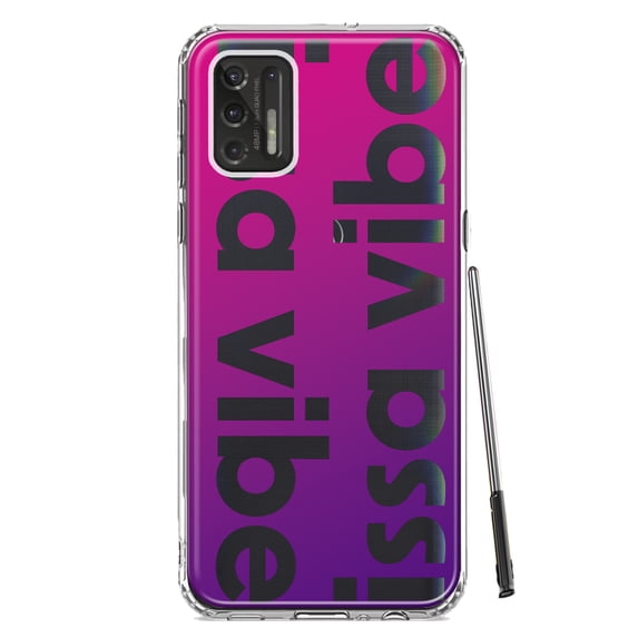 MUNDAZE Motorola Moto G Stylus 2021 Shockproof Clear Hybrid Protective Phone Case Purple Clear Funny Text Quote Issa Vibe Cover