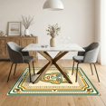 thumbnail image 3 of ODIKA 5'x7' Ultra-Soft Area Rug, Retro Geometric Funky Face Bold Frame Mid Century Bathroom Abstract None Washable, Bare feet friendly, Silk-Touch for Bedroom Home office, 3 of 7