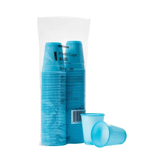 Disposable Drinking Cup Blue Plastic 5 oz