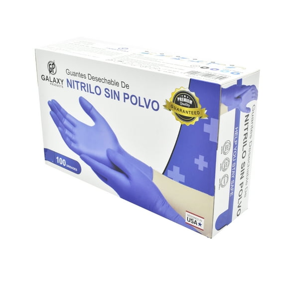 Guante de Nitrilo Galaxy Products desechables color Azul XL