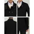 thumbnail image 6 of INSPIRE CHIC Men's Winter Trench Coat Stand Collar Double Breasted Pea Coats S Black, 6 of 7