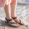 thumbnail image 3 of Rokment Womens Sparkly Rhinestones Flower Bow Beaded Orthopedic Sandals with Arch Support Comfortable Ortho Low Heels Slingback Dressy Flip Flops Beach Summer Casual Shoes Coffee Size 7, 3 of 6