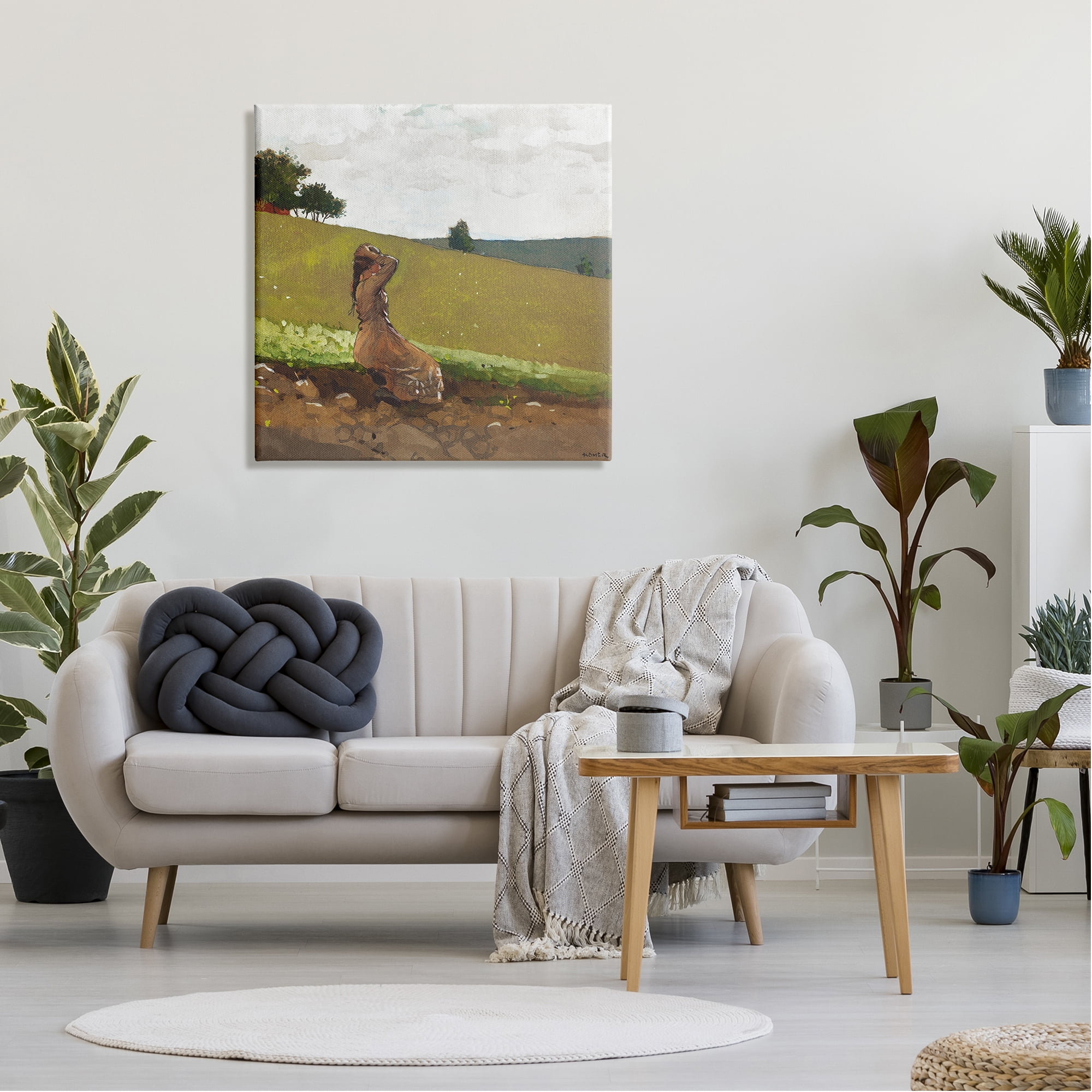 Stupell Industries Girl in Field Landscape Landscape Painting Gallery Wrapped Canvas Art Print Wall Art, 30 x 30
