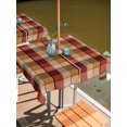 thumbnail image 2 of Outdoor Tablecloth with Umbrella Hole for Patio/Picnic/Party/Camping, Red Brown Plaid Waterproof Table Cloth Square Cover Washable, Modern Abstract Ombre Gingham Checkered (54"x 54"), 2 of 8