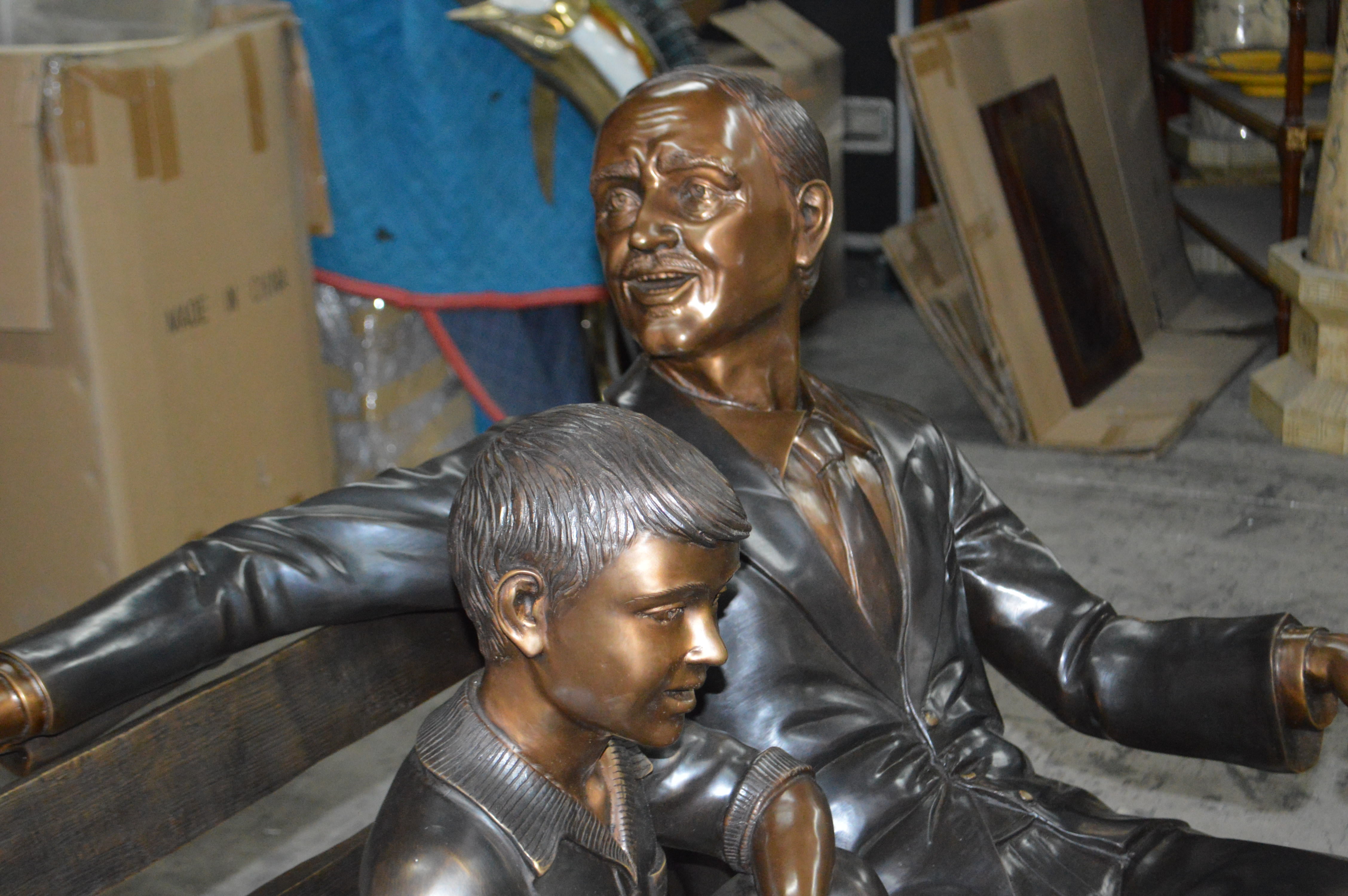 Grandfather An Grandson On A Bench Bronze Statue Size 53 Quot L X 32 Quot W X 44 Quot H Walmart Com Walmart Com