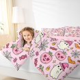 thumbnail image 3 of Feelyou Kawaii Halloween Ghost Queen Comforter Set, Cute Pumpkin Candy Comforter Sets Queen, Pink Reversible, 3 Pieces, 1 Comforter and 2 Pillowcases, 3 of 7