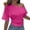 C152/Hot Pink823, variant on Rggeeun Women Tee Shirts Solid Color One Shoulder Short Sleeve Shirred Slim Fit Lightweight for Summer Outdoor Picnics Leisure Tees,Purple,L