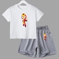 thumbnail image 3 of Juego de verano para niños, lucha, anime, cosplay, traje para niños y adolescentes, ropa de calle, camiseta de manga corta y pantalones cortos, conjunto deportivo de 2 piezas, trajes sueltos, 3 of 5