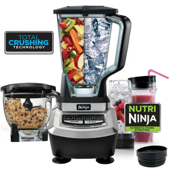 Ninja BL780C, Supra Kitchen System with Blender and Food Processor, Black/Silver, 1200W, Black/Silver, BL780C