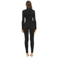 thumbnail image 2 of YEAHDOR Womens Solid Color Full Bodycon Jumpsuit Long Sleeve Stretchy Bodysuit Night Club Rave Party Catsuit Black XL, 2 of 7