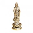 thumbnail image 1 of Estatua de Bodhisattva Guanyin de latón de 4,6 cm, decoración de escritorio, escultura mitológica china Estilo B, 1 of 9