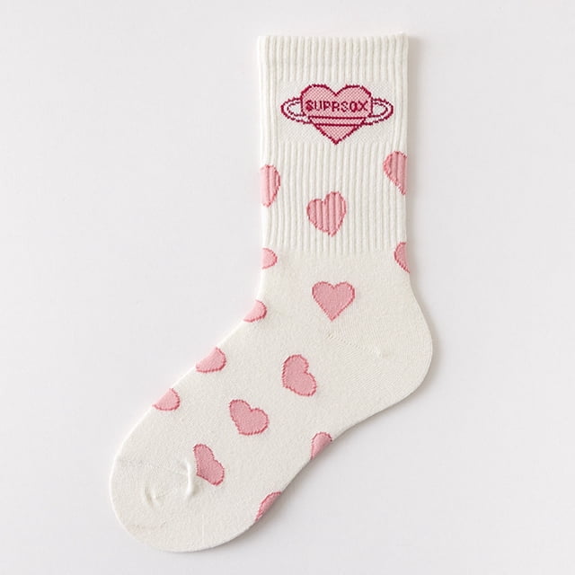 Bas de Sport Imprimé Lettres Chaussettes Mi-Mollet Rétro Confortables pour Usage Quotidien