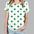 thumbnail image 1 of Meichang T-Shirts pour Femmes de la Saint-Patrick Imprimé Trèfle Vert Manches Courtes Col Rond Ample, 1 of 5