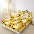 thumbnail image 4 of Feelyou Funny Cute Ghost Bed Sheets for Kids, Rustic Groovy Floral King Sheets, Halloween Bat Pumpkin Sheet Set, Luxury Bedroom Decor, 4pcs, 4 of 7