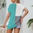 thumbnail image 5 of HAPIMO Women's Casual Workout Shirts Loose Plus Size Tops Short Sleeve Tees Color Block Patchwork Pullovers Summer Trendy V Neck Blouses Relaxed for Girls Green XL, 5 of 5