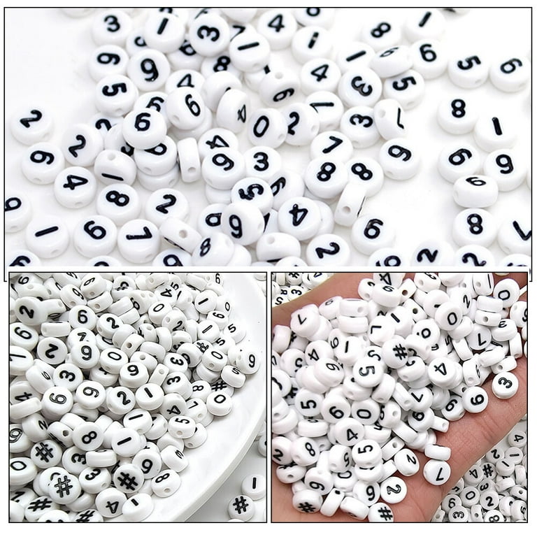 Number Beads for Bracelet Making 100pcs Number Beads Acrylic Loose Beads DIY Number Beads Bracelet Beads Stylish Number Beads, Women's, Size: 12x8x5CM