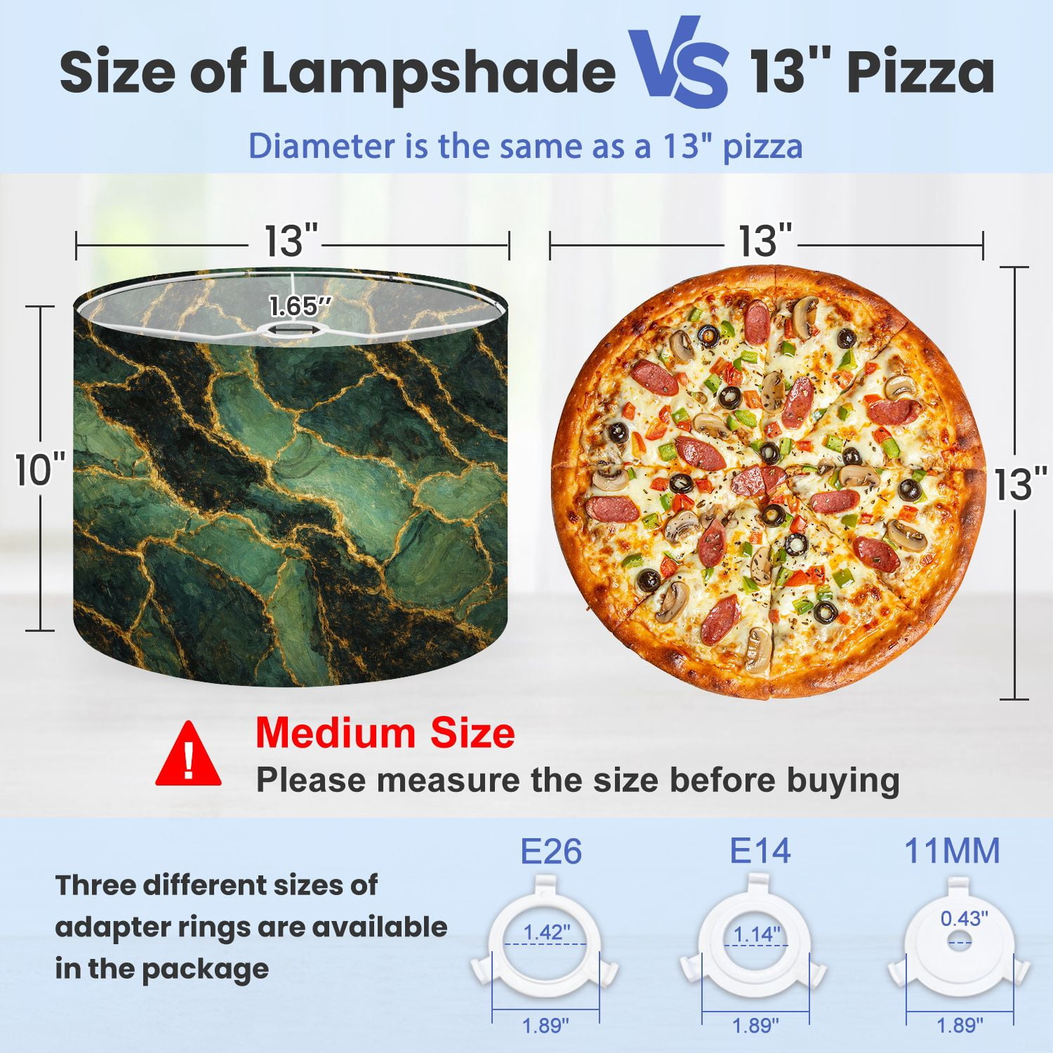 Lampshades 2 Pack green emerald shine bright gold marble texture 13"x13"x10" Light Shade for Table Lamps Floor Lamp Shades Lampshade Replacement Easy Assembly