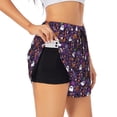thumbnail image 2 of Bixox Women's Halloween Sweet Candy pattern 2 in 1 Running Shorts - Lightweight Athletic Workout Gym Yoga Shorts Liner with Pockets - Small, 2 of 7