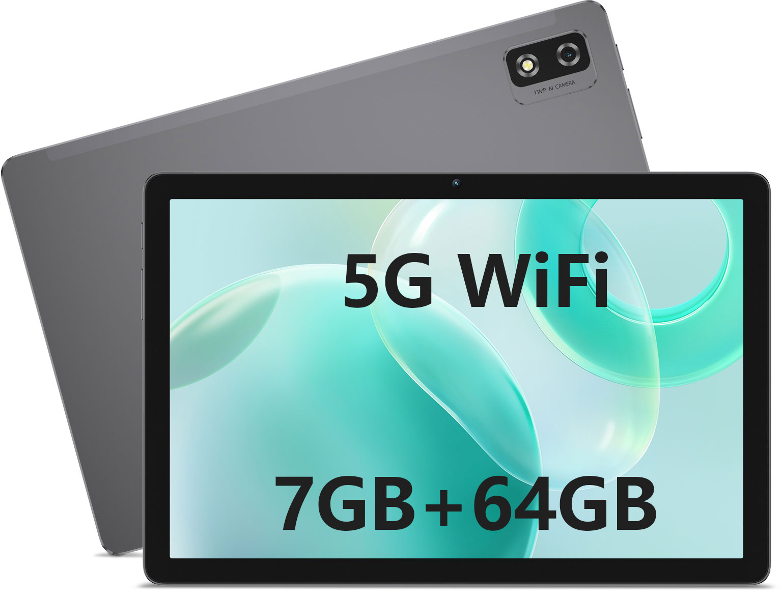 Android Tablets 10 inch, Blackview Tab12 4GB RAM 64GB ROM 13MP Dual Camera 6580mAh 5G WiFi