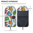 thumbnail image 7 of POLERO Cartoon Monster Doodle Waterproof Car Seat Cover, Sweat Proof Terry Cloth Non Slip Cover for Cars SUVs Sedans and Vans, 7 of 7